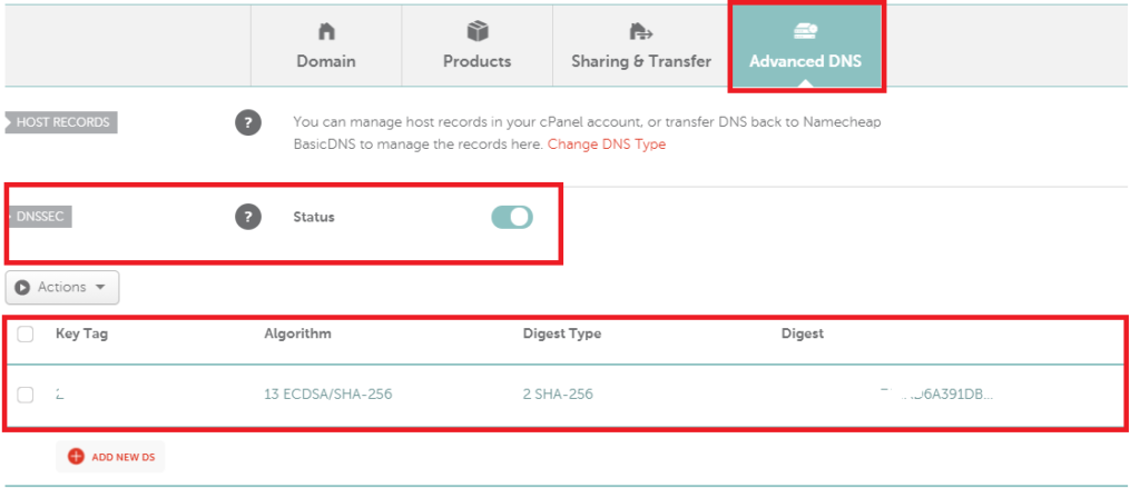 Namecheap DNSSEC